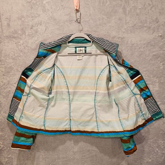 LAL cotton jacket Womens L Colorful beachy boho zip fun festive Colorful hippie - Picture 13 of 16